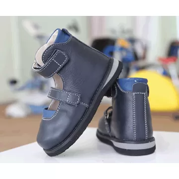 Модель 302 Ortofoot ортопедические туфли антиварусные синего цвета