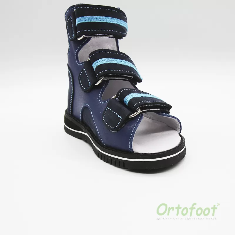 Дитячі ортопедичні босоніжки 102 синього кольору AV-J Ortofoot антиварусні Blue Ocean