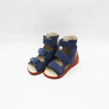 Босоніжки дитячі ортопедичні з високим задником OrtoActive-S 120 синьо-коричневі