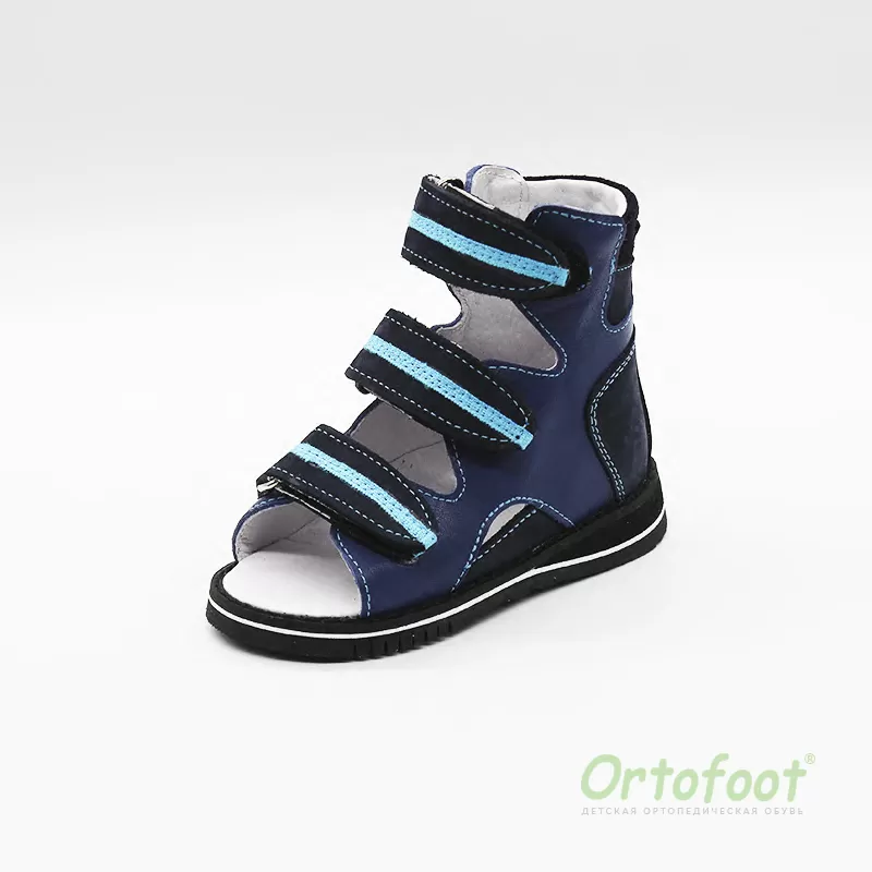 Дитячі ортопедичні босоніжки 102 синього кольору AV-J Ortofoot антиварусні Blue Ocean