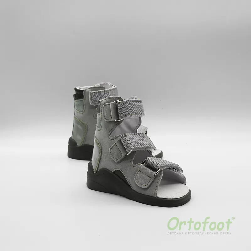 Босоніжкі дитячі ортопедичні Ortofoot OrtoActive-S 120 з високим задником оливково-сірі