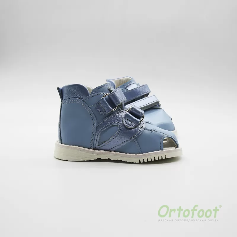 Сандалії для дітей антиварусні 210Av блакитного кольору із закритим носком Ortofoot
