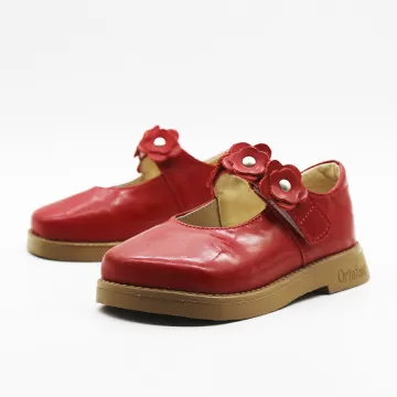 Туфли детские анатомические Ortofoot Classic красного цвета 311