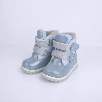 Ортопедичні черевики на дівчинку на хутрі Ortofoot 920 AT блакитні