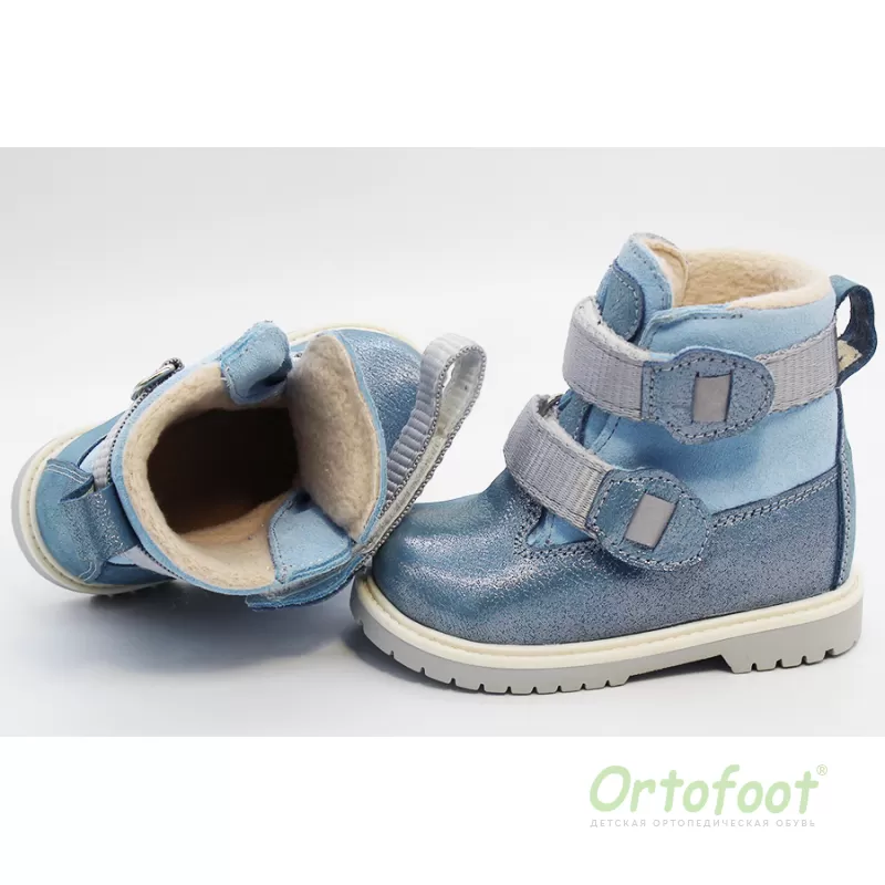 Дитячі ортопедичні черевики Ortofoot® OrtoSpring 720TА сріблясто-сині