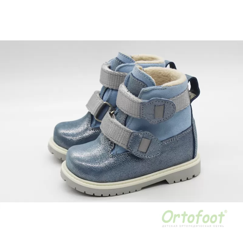 Дитячі ортопедичні черевики Ortofoot® OrtoSpring 720TА сріблясто-сині