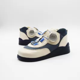 Детские ортопедические кроссовки 410 BOA белые с синим Ortofoot