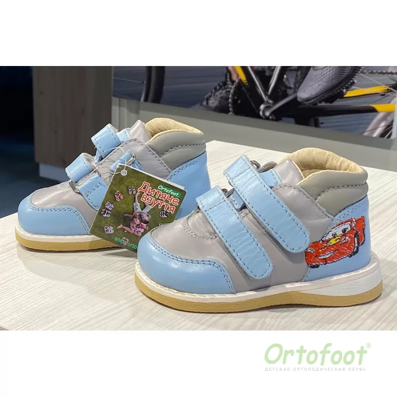 Анатомические кроссовки для детей Ortofoot BabyCross сине-серые