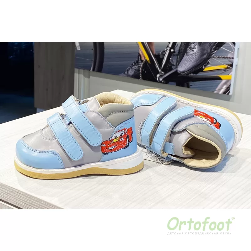 Анатомические кроссовки для детей Ortofoot BabyCross сине-серые