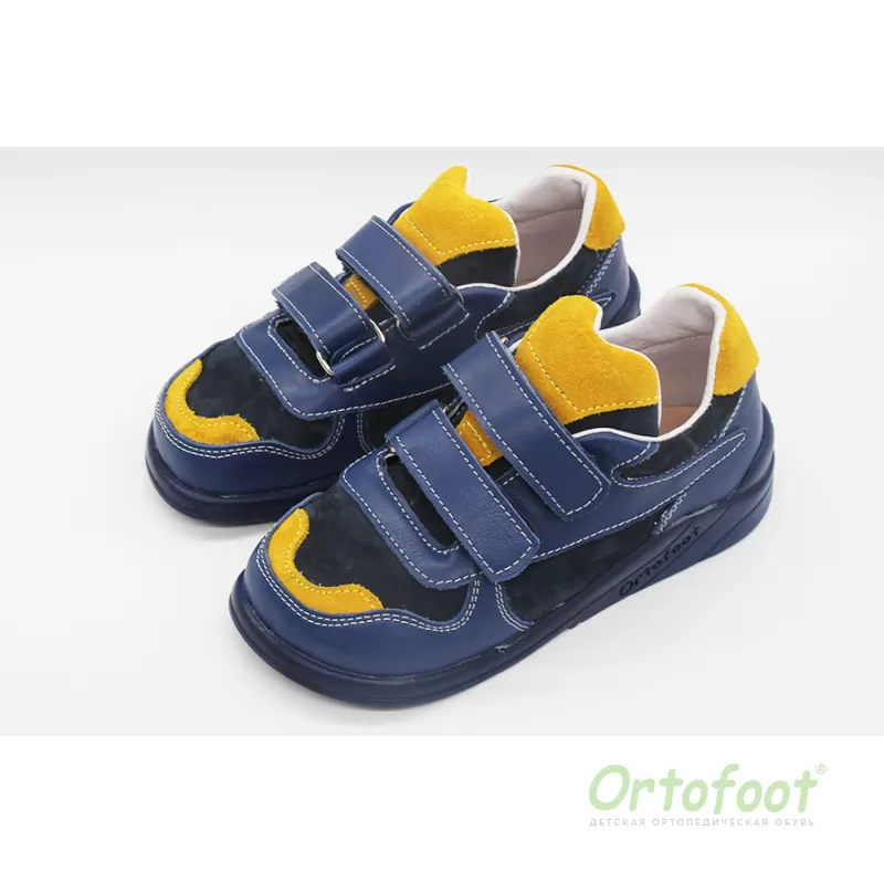 Кросівки дитячі ортопедичні OrtoCrossActive 410А синьо-жовті
