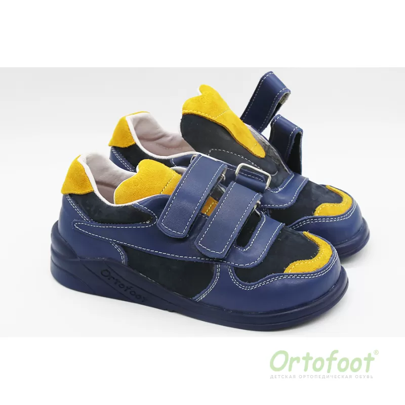 Кросівки дитячі ортопедичні OrtoCrossActive 410А синьо-жовті