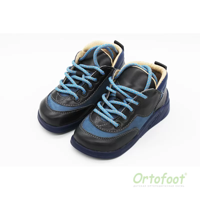 Кросівки дитячі ортопедичні Ortofoot Cross Active 410 SP на шнурках сині
